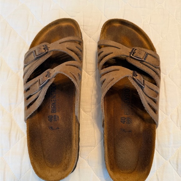 Birkenstock Granada Tan Suede Sandals - Picture 2 of 6